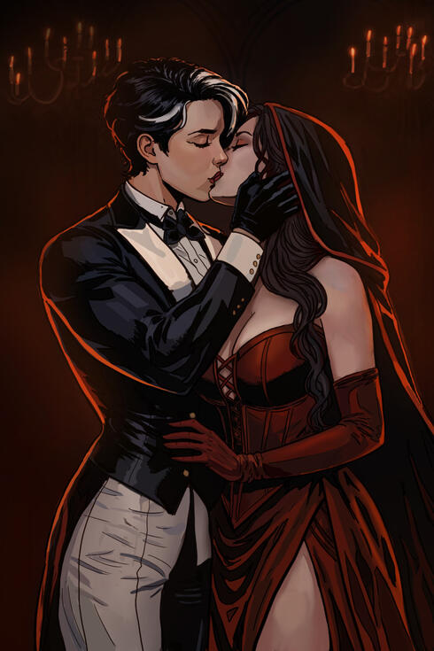 Morgan X Velira, Half Body, Background details Morgan X Velira, Half Body, Background details